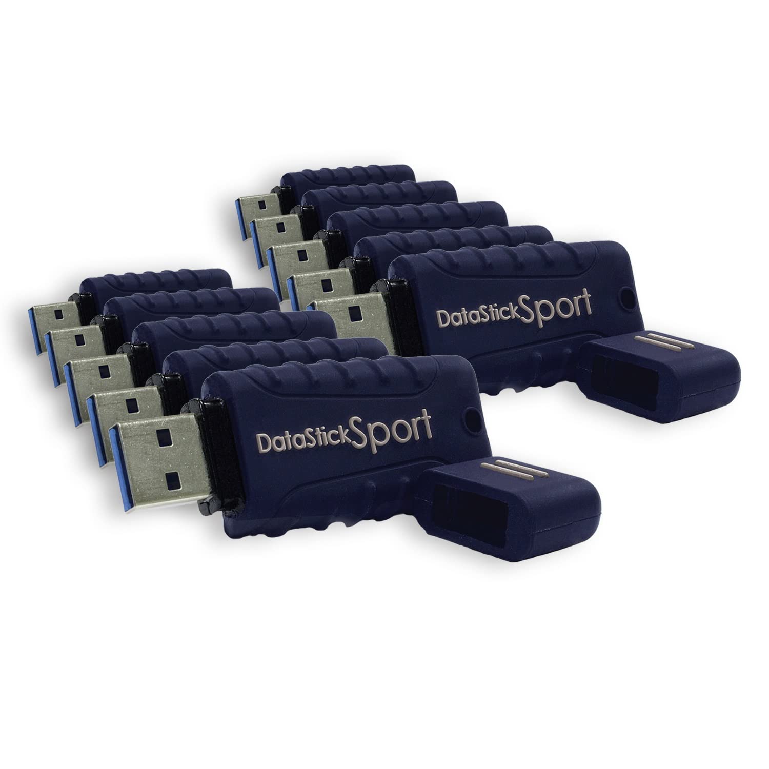 Centon Electronics MP Essential USB 3.2 Gen1 DataStick Sport Flash Drive, 8 GB, 10 USB Flash Drives, 10 Bulk Pack, Navy Blue