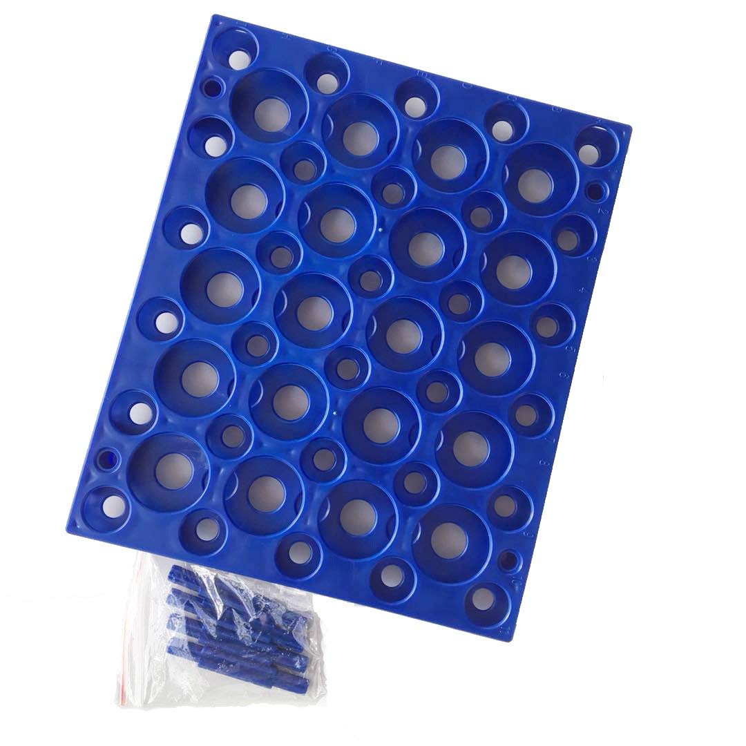 3 PCS 50 Well Centrifuge Tube Rack for 10ml/15ml/50ml Laboratory Plastic Tube Rack Holder (Deep Blue, Orange, Light Blue)