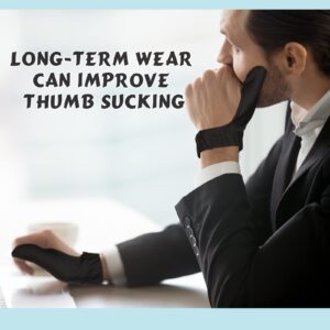 Otuuz Adult Thumb Guard Habit Thumb Sucking Thumb Cover Thumb Glove to Help Stop Skin Picking Thumb Sucking and Hair Pulling(Black)