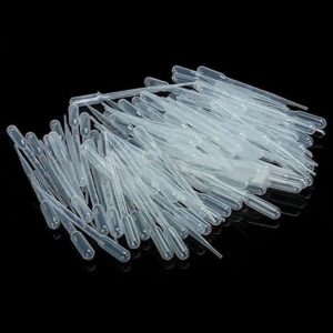 100 Pcs Transparent Pipettes, 0.2ml Plastic Transfer Pipettes Disposable Eye Droppers, Multi-Functional Calibrated Pipettes Practical Science Laboratory Supplies