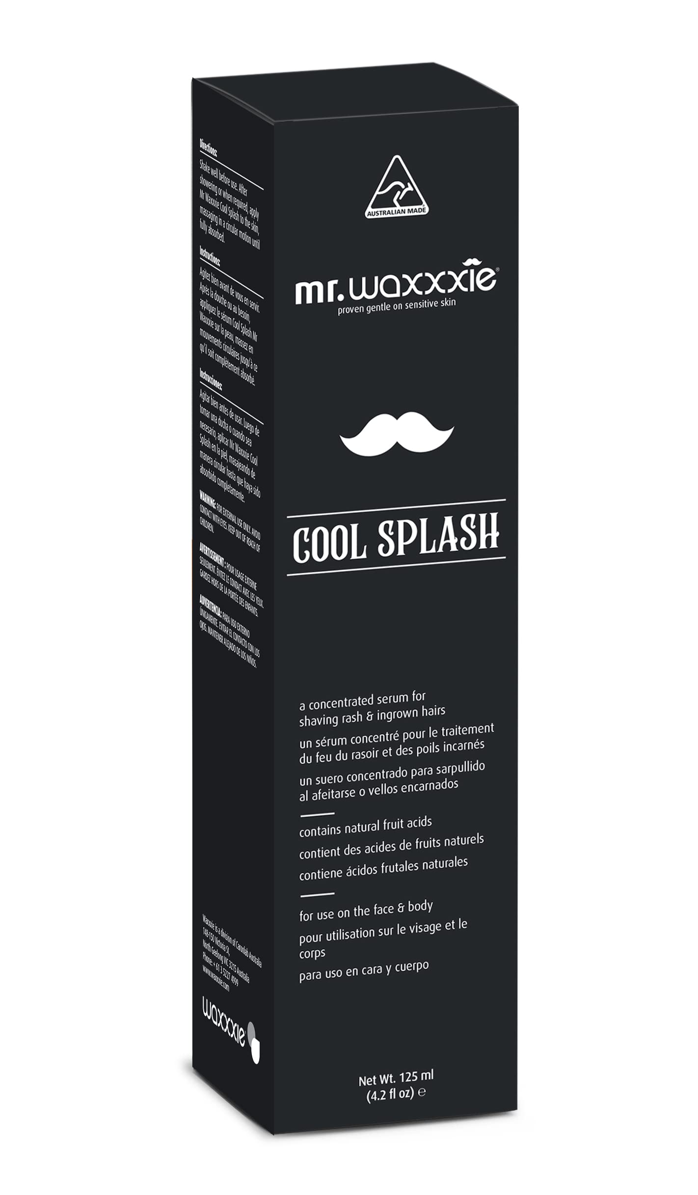 Waxxxie Mr Cool Splash - Ingrown Hair, Razor Bumps & Razor Burns Vegan Friendly Treatment for post Waxing & Shaving 4.2 fl oz