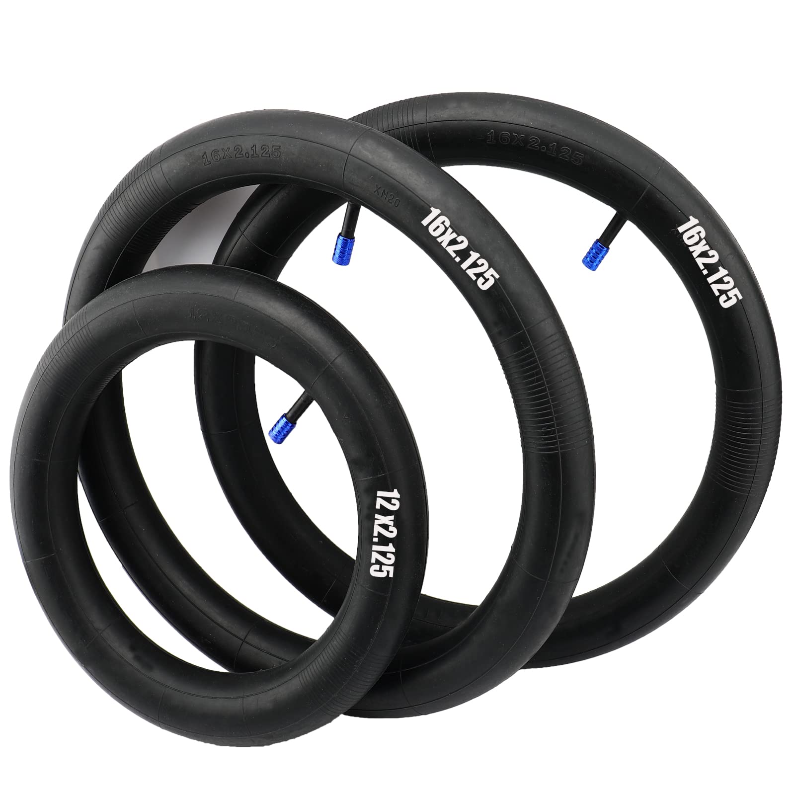 16''x2.125 and 12.5''x2.125 (2+1) Inner Tubes Compatible with Stroller Revolution SE/Pro/Flex/SU/Ironman Tire Tube,Made from BPA/Latex Free Premium Quality Butyl Rubber,by FYSHIQING