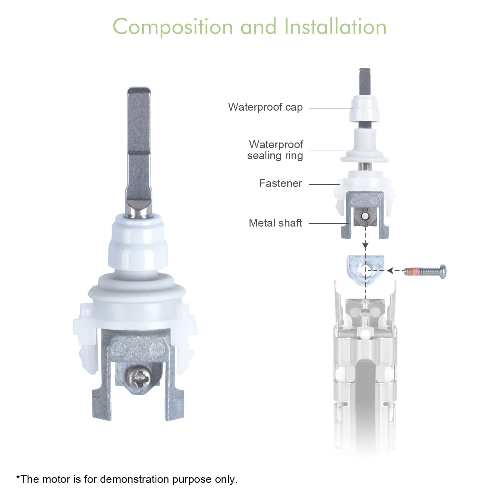 Electric Toothbrush Link Rod Part Replacement Compatible with Philips Sonicare Toothbrush HX6920 HX9340 HX6730 HX6340 HX6530 HX9352 HX9382, Metal Shaft Repair Part with Tongue Scraper Cleaner