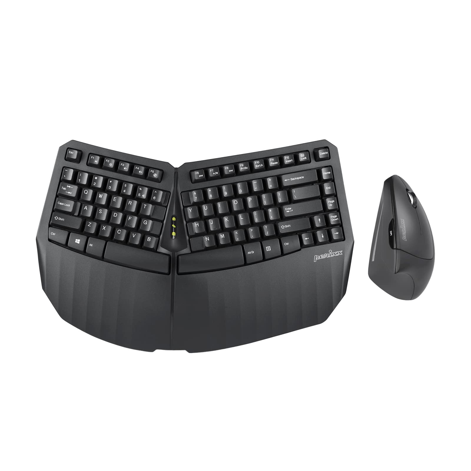 Perixx PERIDUO-813B US, Wireless Ergonomic Compact Keyboard & Vertical Mouse - Bundle with a 6-Button Ergonomic Vertical Mouse - Black - US English…