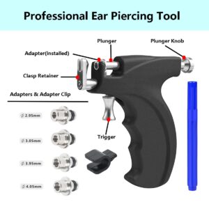 Professional Ear Piercing Gun Kit with 20 Pairs 316L Surgical Stainless Steel Gun Stud Earrings for Body Nose Lip Salon Home Use