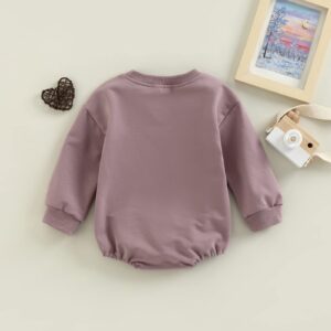 KOSUSANILL Baby Girls Boy Oversized Sweatshirt Romper Newborn Infant Long Sleeve Crewneck Bubble Sweater Pullover Top Valentines Day Outfit Fall Clothes