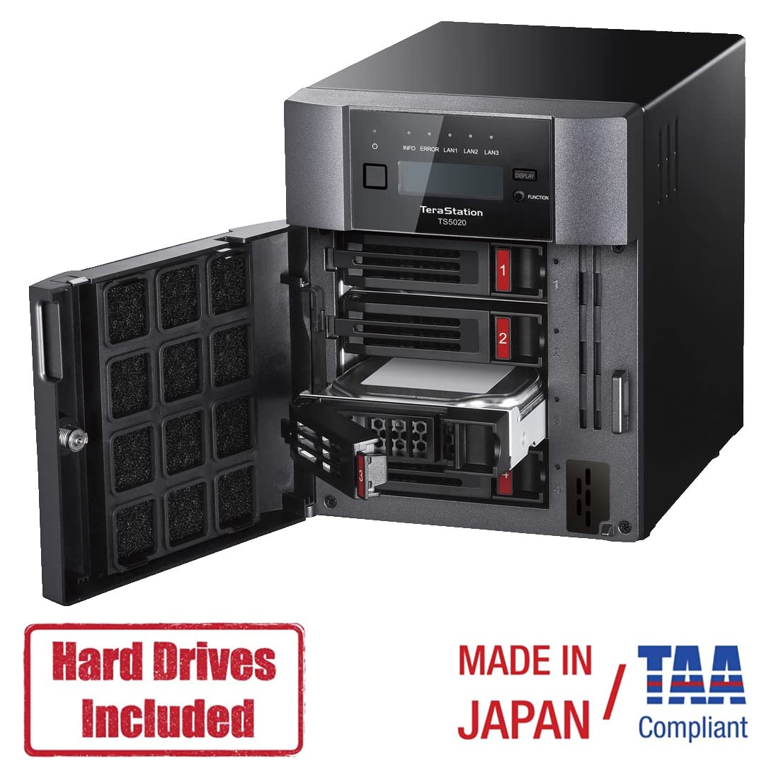 BUFFALO TeraStation 5420DN Desktop NAS 8TB (2x4TB) with HDD NAS Hard Drives Included 10GbE / 4 Bay/RAID/iSCSI/NAS/Storage Server/NAS Server/NAS Storage/Network Storage/File Server