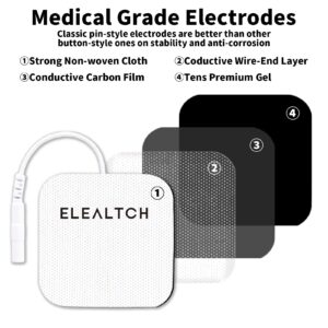 52PCS Compatible with AUVON TENS 7000 Electrode Pads for Tens Unit,Replacement Pads,2" X 2" Brand:ELEALTCH