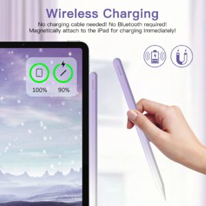 iPad Pencil 2nd Generation with Magnetic Wireless Charging,GOOJODOQ GD13 Stylus Pen for iPad with Tilt Palm Rejection for Apple iPad Pro (11/12.9 Inch),iPad Air 4th/5th Gen,iPad Mini 6th Gen,Purple