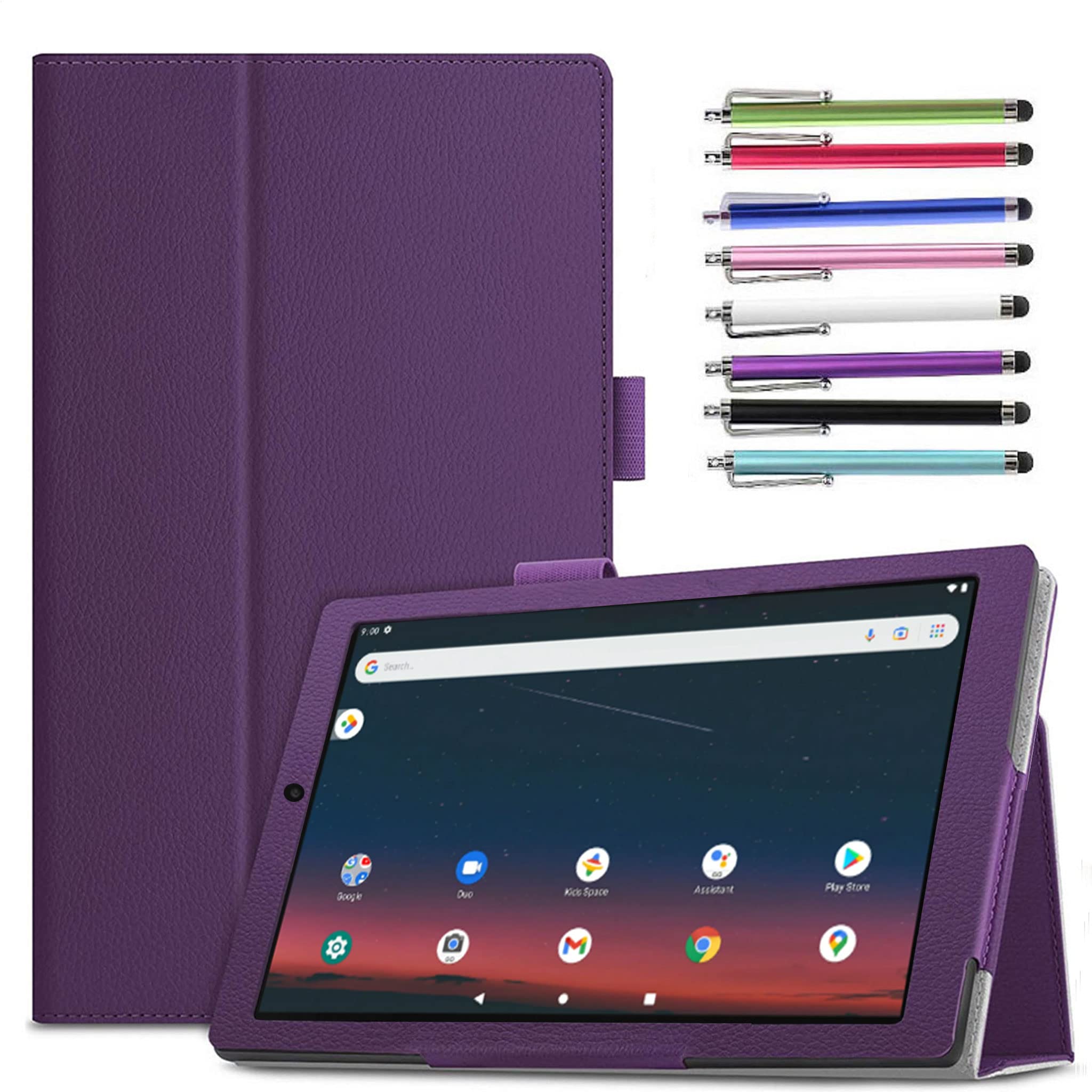 Epicgadget Case for Onn 8 Inch Tablet Gen 3 Released in 2022 (Model:100071483) - Slim Lightweight Folio PU Leather Folding Stand Cover Case + 1 Random Stylus (Purple)