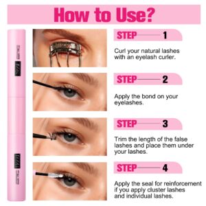 Lash Glue Bond and Seal Individual Lashes Glue Cluster Lash Glue for Lash Extension Super Long-lasting Strong Hold DIY Eyelash Extensions Glue