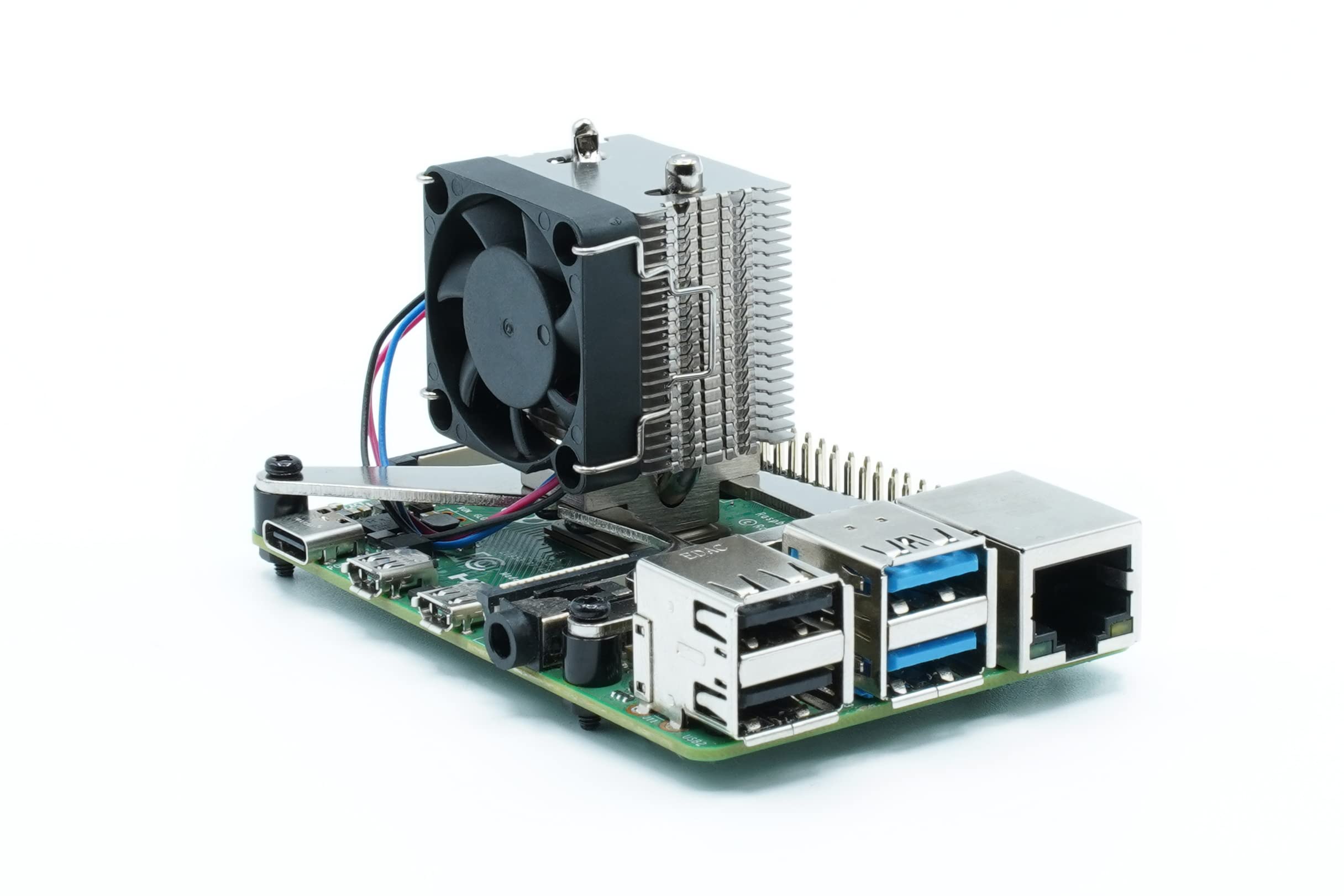 KKSB High-Performance Cooler for Raspberry Pi 4 | 30mm PWM Fan Included | Aluminium Fins