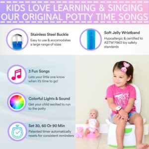 Potty Time: Pink Watch & Sticker Set | Water Resistant, Toilet Training Aid, Warranty Included. (Automatic Timers Plays Music & Flashing Lights for Fun Reminders), Pink + Savanna Sticker Chart Kit