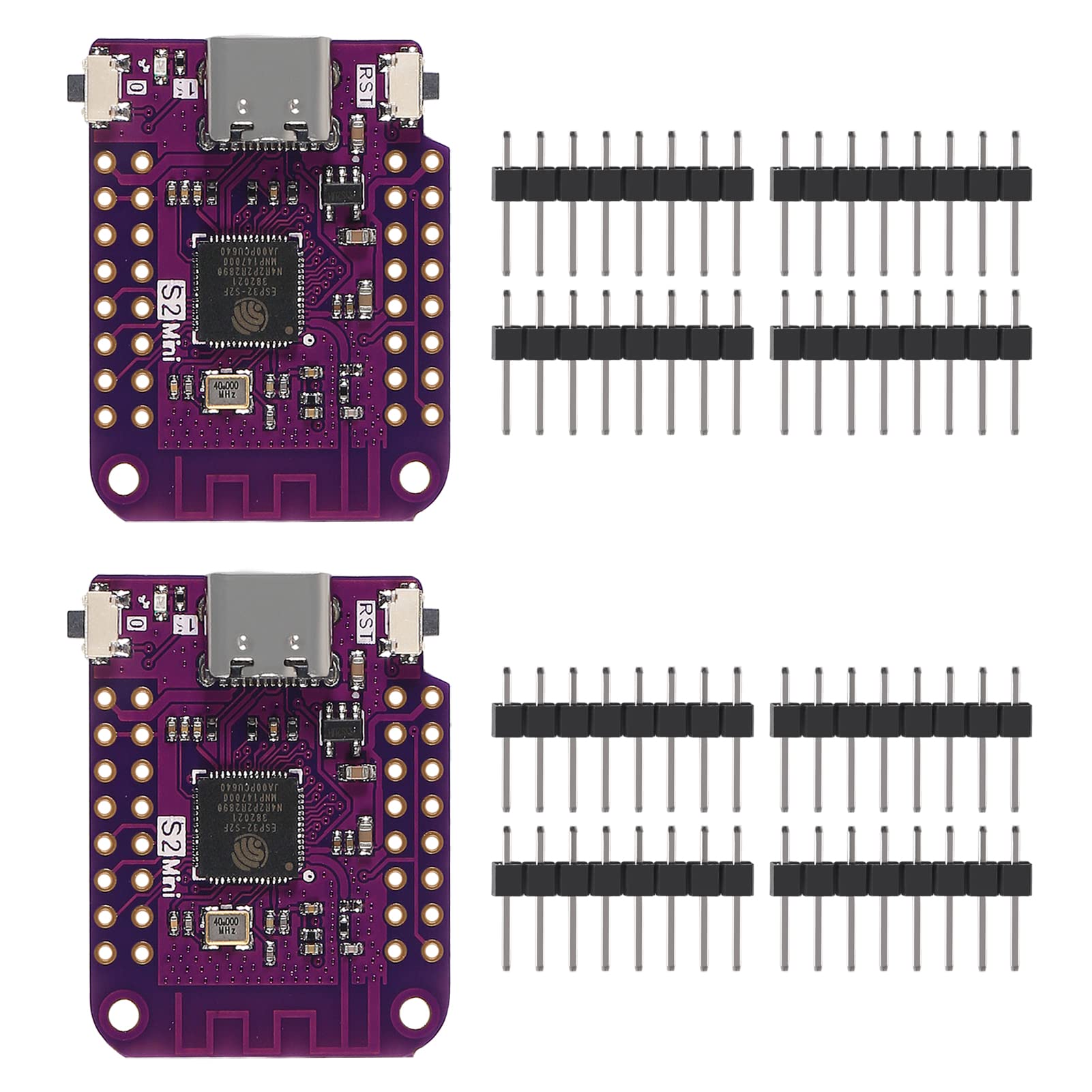 DIANN 2pcs ESP32 S2 Mini V1.0.0 WiFi IOT Board Based ESP32-S2FN4R2 ESP32-S2 4MB Flash 2MB PSRAM MicroPython Type-C USB