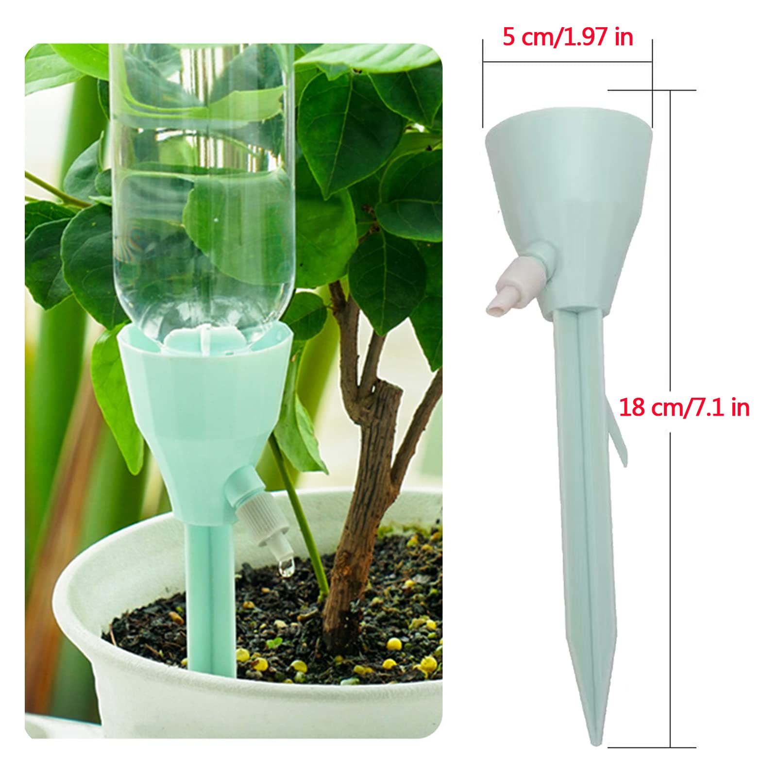 Wonglea New Upgraded Plant Self Watering Spikes,Adjustable Plant Watering Devices with Slow Release Control Switch Water Dripper,Watering Planter Insert,Automatic Plant Waterer for Vacations (6)