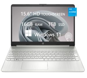 hp 2022 newest touch-screen laptops for college student & business, 15.6 inch hd computer, intel 11th core i5-1135g7, 16gb ram, 1tb ssd, fast charge, hdmi, webcam, wi-fi, windows 11, lioneye mp