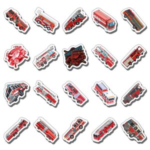 GOLEEX 20 Pack Pcs Waterproof Vinyl Fire Truck Department Sticker Items Fireman Firefighter Decal Stickers Bulk for Adults Men Women Labels Scrapbooking Souvenir Birthday Gifts