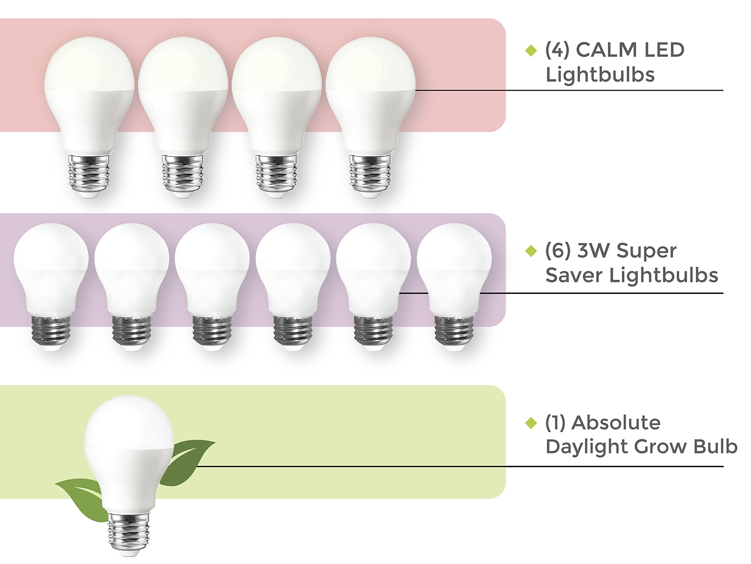 Serene Living Calm 11 Piece LED Lighting Kit for a Warm & Comfortable Environment (4-Pack)