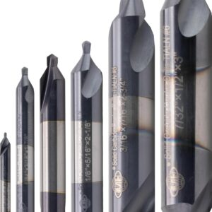 CME Solid Carbide Center Drill Set, No. 1 to No. 6 Sizes, TiAlN Coated