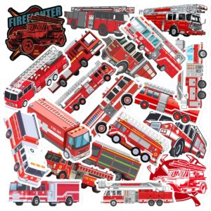 GOLEEX 20 Pack Pcs Waterproof Vinyl Fire Truck Department Sticker Items Fireman Firefighter Decal Stickers Bulk for Adults Men Women Labels Scrapbooking Souvenir Birthday Gifts