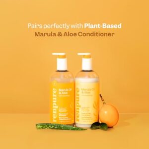 Renpure Plant Based Marula Oil and Aloe Ultra Smoothing Shampoo - Ideal for Dry, Frizzy Hair - Leaves Hair Hydrated - Rids Hair of Grime - Paraben Free - Recyclable, Pump Bottle Design - 24 fl oz