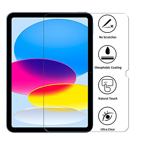 XunyLyee [2 Pack Screen Protector for iPad 10th Generation 10.9" Bubble Free Easy Installation Tempered Glass Film