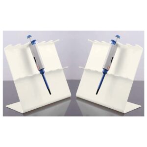 2pcs Pipettor Stand，Laboratory Pipette Stand ，Plastic Pipette Rack Hold up to 6 Pipettors (Doesn't Include Pipettors)