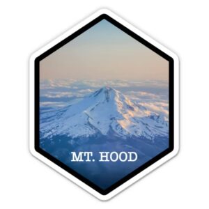 squiddy mount hood oregon - vinyl sticker for car, laptop, notebook (5" high)