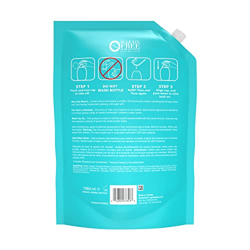 OGX Nourishing + Coconut Milk Conditioner Refill Pouch for Strong Healthy-Looking Hair, 36 Fl Oz