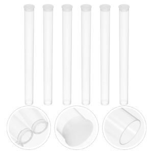 LIOOBO Clear PVC Tube: 6 Pack Acrylic Tubes with Caps, Empty Tube Packaging with Cap, Bead Craft Supply Storage