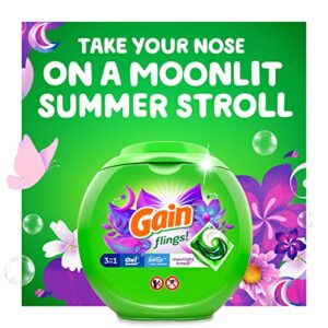 Gain flings Laundry Detergent Soap Pacs HE Compatible 112 ct Long Lasting Scent Moonlight Breeze(Packaging May Vary)