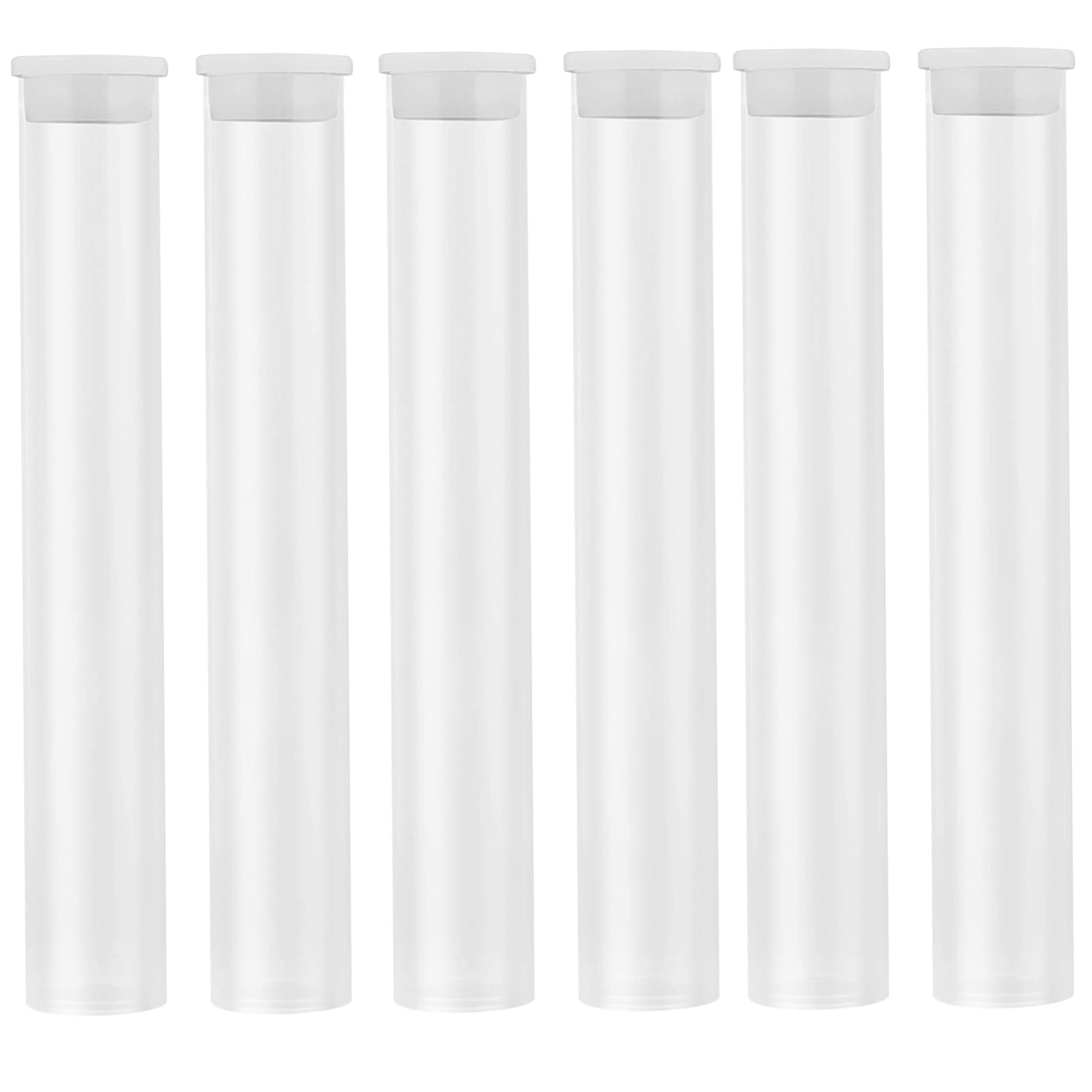 LIOOBO Clear PVC Tube: 6 Pack Acrylic Tubes with Caps, Empty Tube Packaging with Cap, Bead Craft Supply Storage