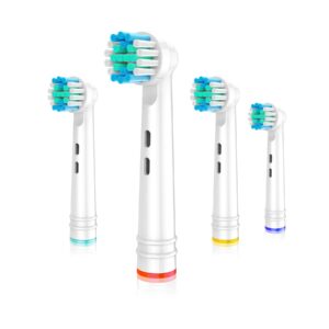 whuppsi replacement brush heads compatible with oral b braun electric toothbrushes, 4pcs, small round head replace for daily clean, for pro and smart series, for triumph professional care refills