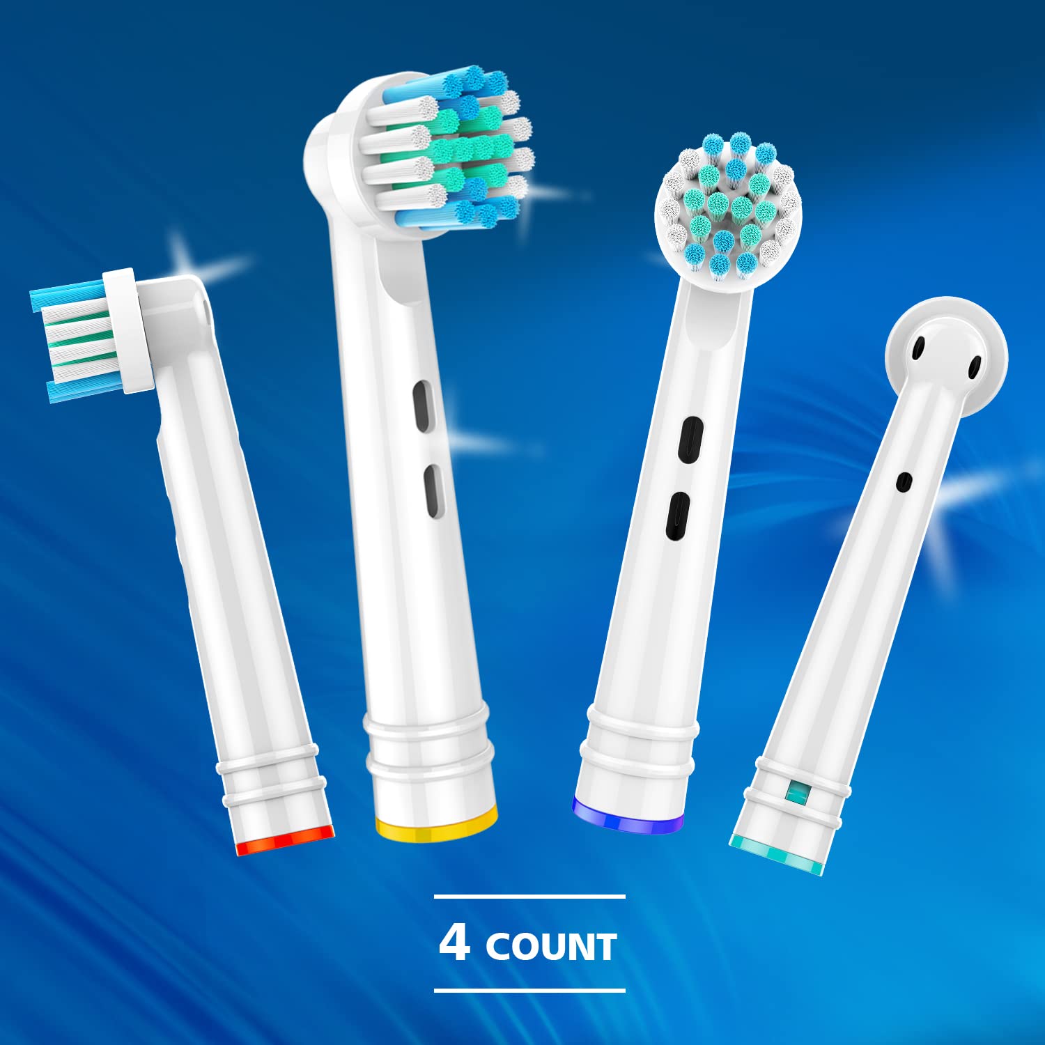 Whuppsi Replacement Brush Heads Compatible with Oral B Braun Electric Toothbrushes, 4PCS, Small Round Head Replace for Daily Clean, for Pro and Smart Series, for Triumph Professional Care Refills