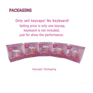 POPKEEY Kirby Keycaps Japanese Anime Pink Key Caps，Compatible with Cherry MX Switches Custom Gaming Mechanical Keyboard (Magic)