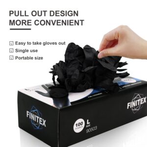 FINITEX Black Nitrile Disposable Medical Exam Gloves - Case of 1000 PCS 6mil Glove Powder-Free Latex-Free Gloves (Large)