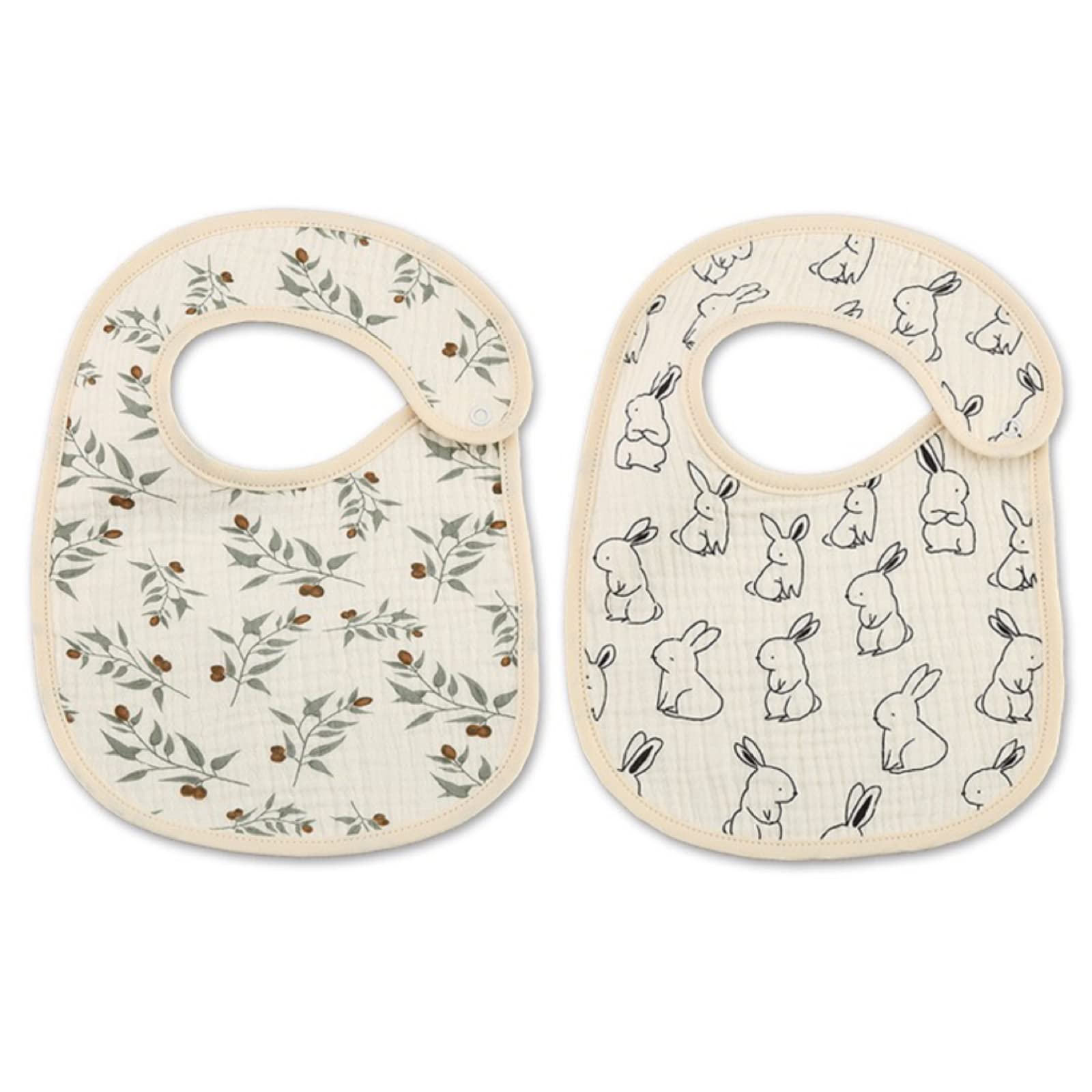 Baby Bibs for Girls, Organic Muslin Baby Drool Dibs, Soft & Lightweight Lap-shoulder Bibs for Teething Feeding with Waterproof Backing, 6 Pack