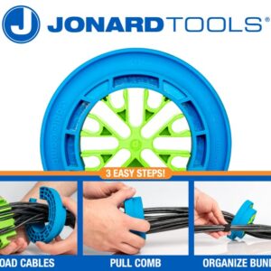 Jonard Tools CCB-34 Cable Comb Organizing Tool, Wire Comb, Cable Dresser, Bundler, Organizing Tool, Ethernet Comb, Network Cable, Data Cable Comb, Cable Dresser, Cat6A, Cat7, Blue/Green