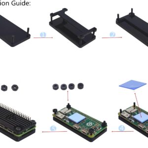 WEIYIXING Raspberry Pi Zero Heatsink Case, Raspberry Pi Zero 2 Aluminum Passive Case with Pin Header for Raspberry Pi Zero 2W