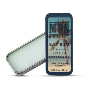 Bay Rum Solid Cologne - Natural Men's Bay Rum Cologne - Redefined men's fragrance Bay Rum Wax Cologne, Bay Rum Travel Size Cologne for men - Bay Rum Solid Cologne for men (3/4 oz (Pack of 1), Bay Rum)