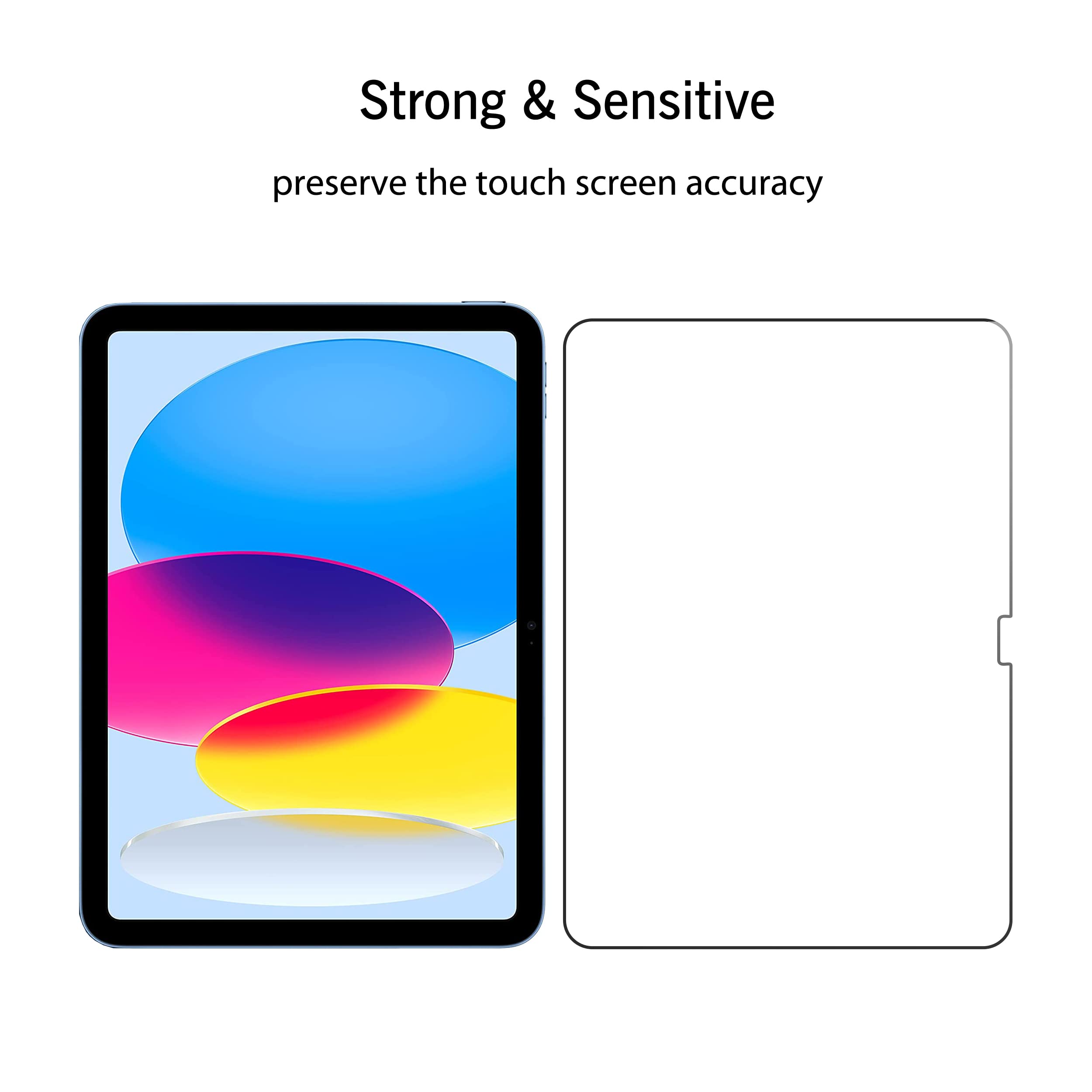 Ailun 2 Pack Screen Protector for iPad 10th Generation 10.9 Inch Display 2022 Tempered Glass [Face ID & Apple Pencil Compatible] Ultra Sensitive Case Friendly [2 Pack]