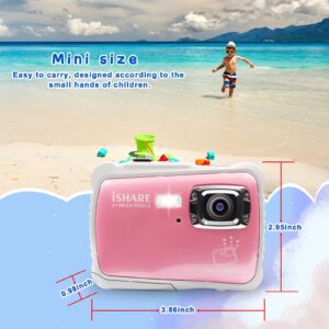 YEEIN 10FT Waterproof Digital Camera for Kids 21MP Underwater Camera with 32G SD Card, 8X Digital Zoom Point and Shoot Camera for Boys and Girls