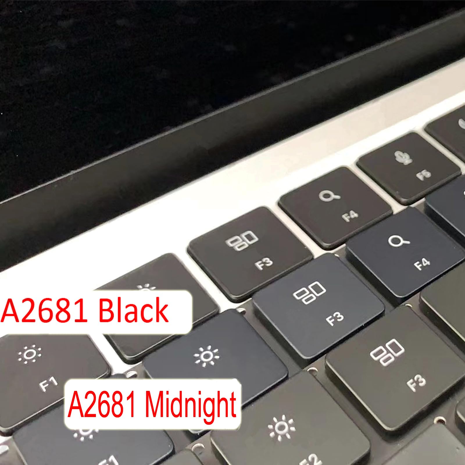 Bfenown Replacement Keycaps Keys for Macbook Air M2 M3 Retina 13.6'' A2681 A3113, MacBook Pro 14 16'' M2 M3 Pro A2779 A2780 A2918 A2992 A2991, Macbook Air M2 M3 15'' A2941 A3114 2022-2024 Year Black