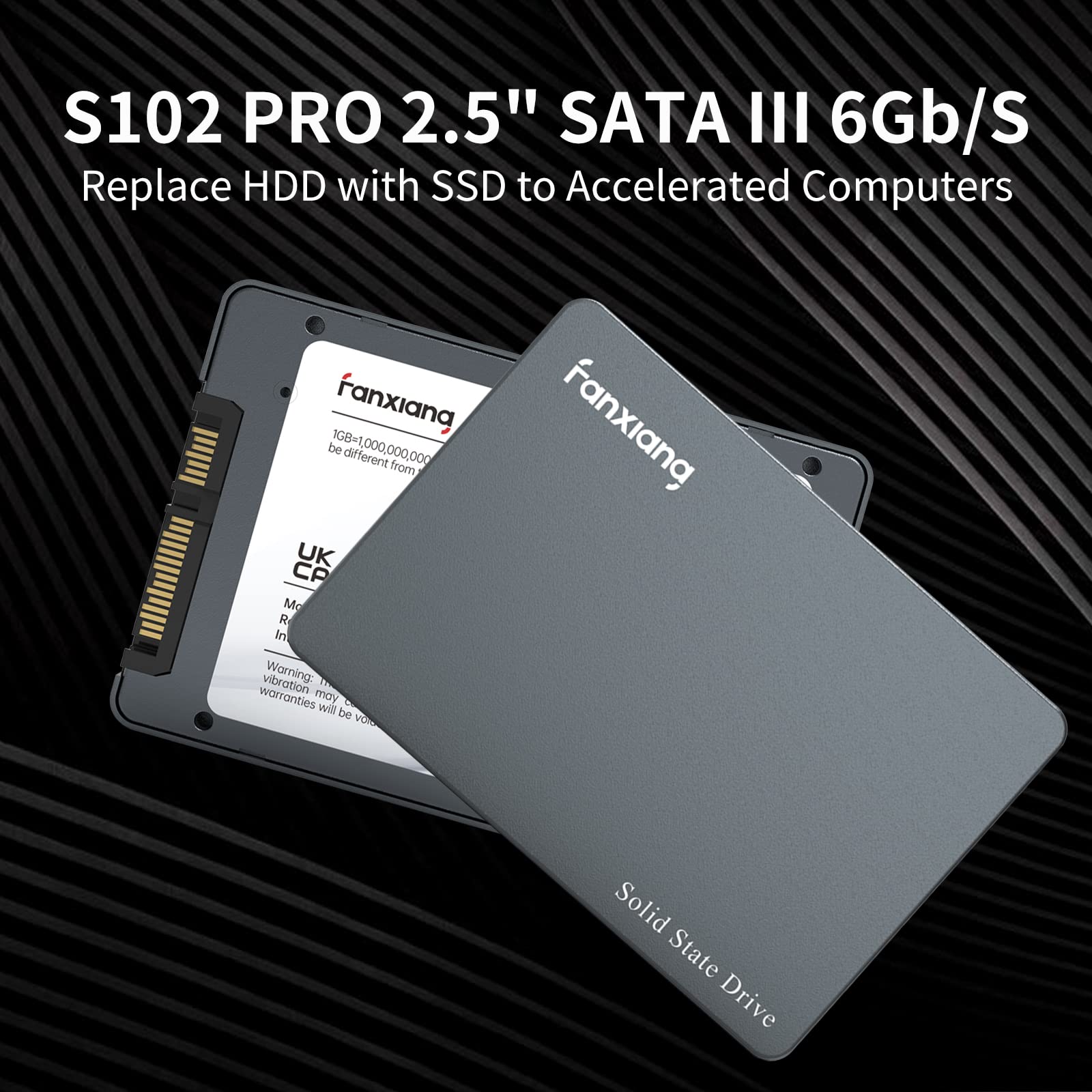 S102 Pro 1TB 2.5" SSD SATA Internal Solid State Drives, Up to 560MB/s, SLC Cache, 3D NAND TLC, Aluminum Alloy Shell, Compatible with Laptop and PC Desktops