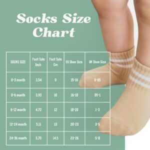 bistyle Baby Grip Ankle Socks 6 Pairs | Newborn Infant Toddlers Socks Anti-Allergic Cotton | Kids Boys Girls Ankle Socks Multicolor (as1, age, 6_months, 12_months, Brown, 6-12 Months)