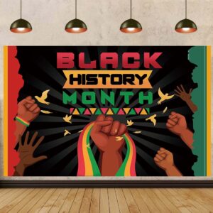 black history month backdrop african american heritage festival photography background black history month holiday party decoration supplies for home (8x6ft)