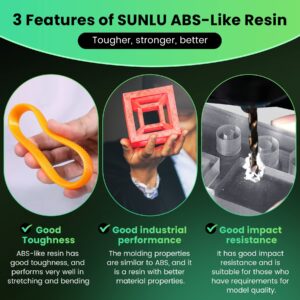 SUNLU 2 KG*2 Bottles ABS-Like 3D Printer Resin, 405nm UV Curing Photopolymer Rapid 3D Resin for 4K 8K LCD/DLP/SLA 3D Printers, Non-Brittle & High Precision & Low Shrinkage, 2000g*2, Dark Grey& Grey