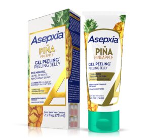 asepxia face peel, facial exfoliator peeling jelly with natural pineapple enzyme, non-abrasive gentle, hydrating, cleansing & exfoliating gel-based skin care, 2.5 ounce