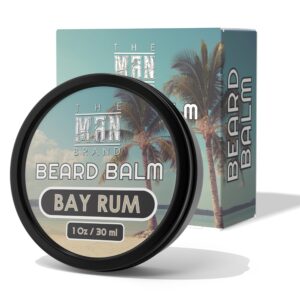 The Man Brand - Bay Rum Beard Balm with Shea Butter and Beeswax - 1 oz Leave-in Conditioner and Styling Balm for Men