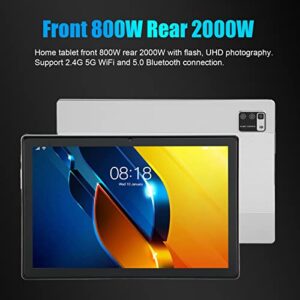 10 Inch 5G Calling Tablet, 10inch 1920x1200 HD IPS Display, X30PRO 10 Core CPU Processor, Android 11 Operating, Front 800W Rear 2000W Camera, Dual SIM, Mini Learning Tablets for Students(Silver Grey)